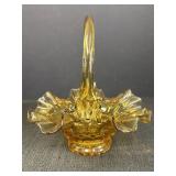 Amber Glass Art Basket