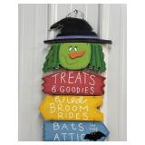 Halloween witch wood wall hanging, 12 x 22in.,