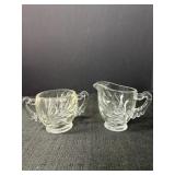 Willow Pattern Glass Cream & Sugar Dish