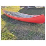 Hand Crafted Fiberglass Canoe w/oars & life