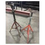 2- adjustable V-head pipe jack stands - Ridgid &