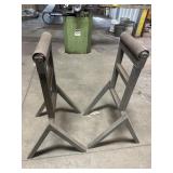 2- 37' single roller material support stands