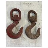 2 Crosby 4.5 ton swivel hooks