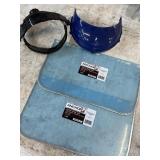 Safety Ratchet Take-Up Headgear and a blue
