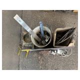 Variety of items - metal pieces, copper wire, &