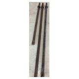 3 jack hammer chisels 27.5-39in lengths, 2 marked