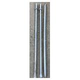 2 jack hammer chisels & steel bar w/chisel end &