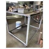 Steel Work Table on Wheels