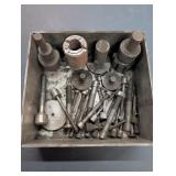 Metal container with Machine Parts
