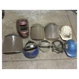 Safety helmets, shields, pieces