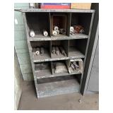Steel pigeonhole storage unit, contents not