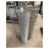 2+ rolls wire mesh fencing , 1 x 1in & 2 x 4in,