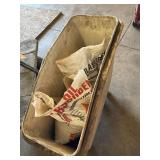 2 bags Oil Absorbent, 33lb in rolling bin, 1 bag