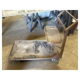 Heavy-duty, multi-tier rolling metal utility cart,