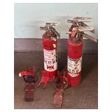 Small Fire Extinguishers & Brackets (6)