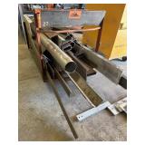 Switch cart w/steel beams, aluminum pipe misc