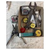 Misc hand tools, tape measures, etc