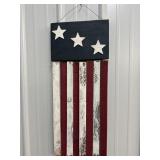 Rustic wooden flag hanging decor, 12 x 29in