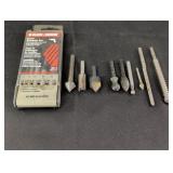 Rotary steel drill files, B&D Screw Extractor Set