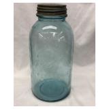 Aqua blue Ball Perfect Mason 1/2gal jar w/zinc lid