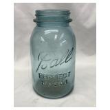 Aqua blue Ball Perfect Mason quart jar, no lid