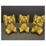 Hear, See, Speak No Evil resin elephants,