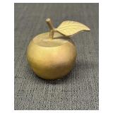 India, hollow brass apple, 3in H