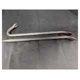 (2) Steel Pry Bars 17-1/4 & 17-3/4in long