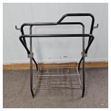Black Metal Portable Folding Saddle Rack