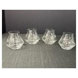 4 whiskey glasses, tapered tops, 3.5in H