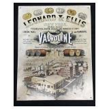 Leonard & Ellis Valvoline Branch Houses Tin Sign