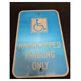 Handicap Parking Only metal sign, 18in long x