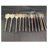 (14) Wood spade drill bits various sizes
