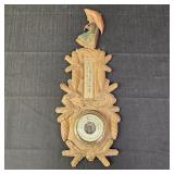 Vintage Hand-Carved Wooden Weather Station