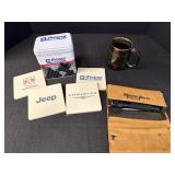 Mopar coaster set, coffee mug & 1987 mag lite set,
