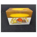 Mushroom recipe card box metal