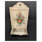 Vtg wall mounted metal match dispenser