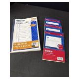 Purchase order book & 3 invoice books, mostly full