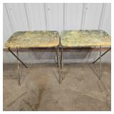 (2) Vintage Metal Folding TV Trays