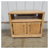 Small Light Oak Wood Media Cabinet