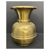 12' brass spittoon flared rim & weighted base