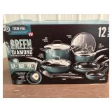 Green Diamond Enhanced Nonstick 12 pc Pan Set