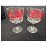 (2) Pepsi-Cola stemmed mugs 6-1/4in tall