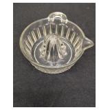 Vtg Clear Glass Juicer 6in in diameter x 2.5in