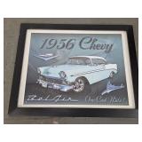 Framed 1956 Chevy Bel Air Tin Sign