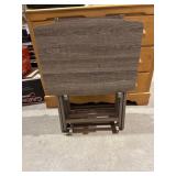 5pc Rustic Gray TV Tray set
