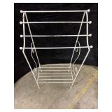 3 Rung white metal towel stand