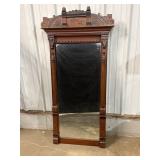 Antique Victorian Eastlake walnut wall mirror