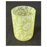 3.75' Daisy & Fern Vaseline glass tumbler