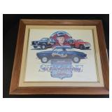 Framed, Signed Ted Harbit 'Chicken Hawk' Drag Car